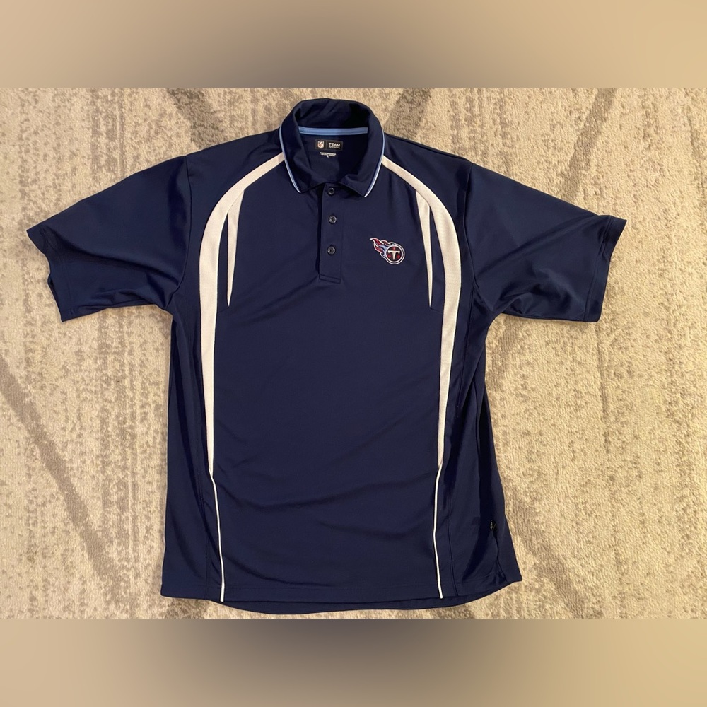 NFL Team Apparel Tennessee Titans 100% Polyester Short Sleeve Men’s Large Polo